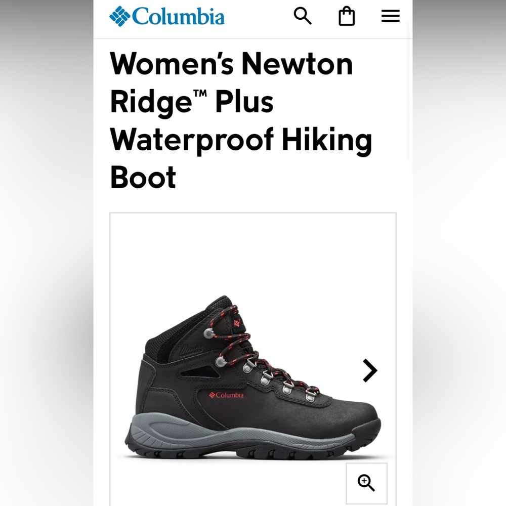 Women’s Newton Ridge™ Plus Waterproof Hiking Boot in black, poppy red Size 10